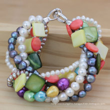 Fashonable Multi-Strands Charming Pearl Bracelet Jewelry (E150040)